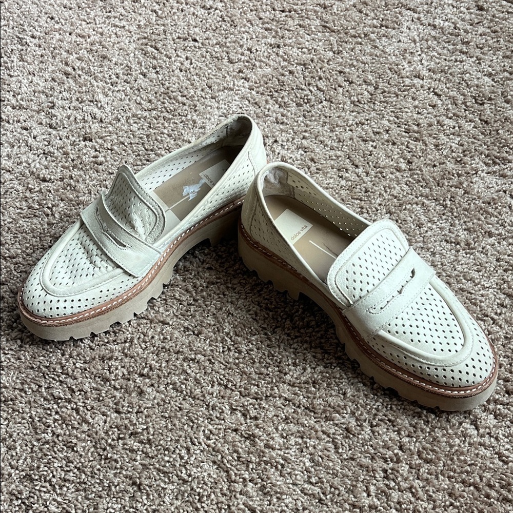 DV by Dolce Vita Cream Perforated Penny Loafers